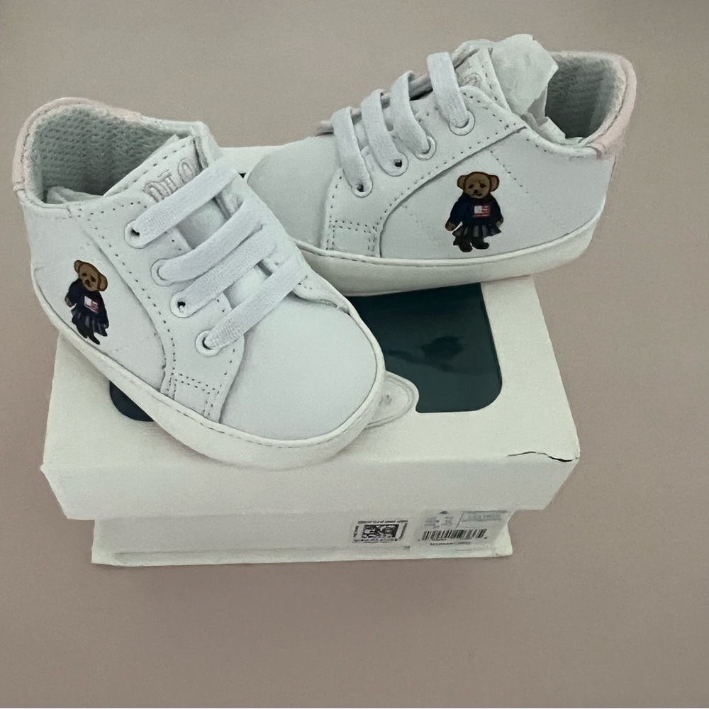 Polo Ralph Lauren Girls' Quilton Bear High Top Sneakers - Baby